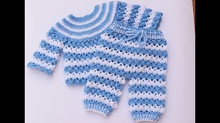 Pantalon A Crochet Conjunto Para Bebe Paso A Paso Facil Y Rapido Tejido De Ganchillo