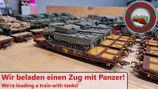 We load tanks onto the railway! Armored train with Smms Leopard 2A4 - Military model railway H0 1/87