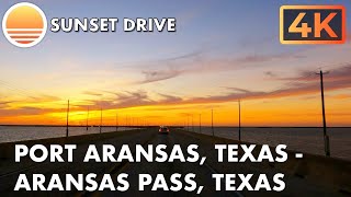 Port Aransas, Texas to Aransas Pass, Texas at Sunset!  Drive with me on the ferry!