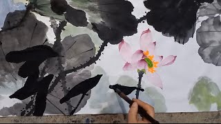 Lotus painting - Traditional Chinese Colors