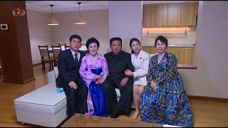 北朝鮮 「金正恩同志が普通江江岸段々式住宅区竣工式に参加され、竣工テープを切られた (김정은동지 보통강강안다락식주택구 준공식에 참석)」 KCTV 2022/04/14 日本語字幕付き