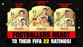 FOOTBALLERS REACT TO THEIR FIFA 22 RATINGS! 😂🔥 ft. Ronaldo, Grealish, Vinicius JR… etc