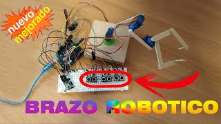 BRAZO ROBOTICO controlado por BOTONES || Proyecto ARDUINO || FACIL y RAPIDO || explicación + código