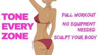 EXERCISE VIDEO FOR WOMEN TOTAL BODY TONE UP - no equipment needed  home fitness workout routine