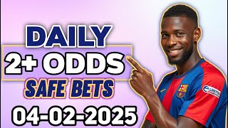 FOOTBALL PREDICTIONS TODAY 04-02-2025 | Soccer Predictions Today #football betting #daily betting