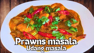 Prawn masala curry mamak style || Kari udang masala style mamak English/Malay/Bahasa Indonesia