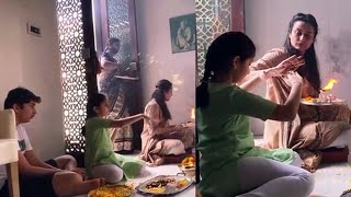 Mahesh Babu Wife Namrata Shirodkar And Sitara performing Ganapati Pooja at Home | Filmylooks