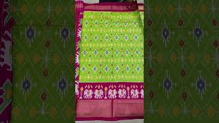 పోచంపల్లి చేనేత ఇక్కట్ పట్టు చీరలు||ikkat Pure Silk Double Weaving Kaddi Border Designer Pattu Saree