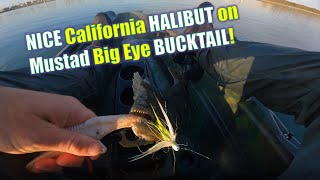 NICE California HALIBUT on Mustad Big Eye BUCKTAIL!