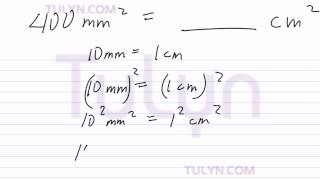 Conversion of Metric Units Squared Millimeters to Squared Centimeters