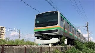 E231系の猛スピード通過をローアングルで撮影/Japan Railway/Japan Train