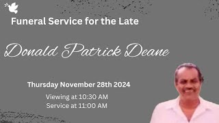 Donald Patrick Deane - Funeral Service