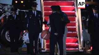 President Barack Obama returned to Washington just after midnight Monday for a two-day break from a