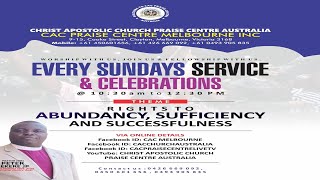 Prophetic Sunday Worship Service (Sunday, 19/01/2025) CAC Praise Centre Australia