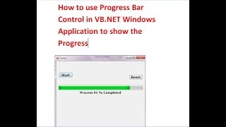 How to use Progress Bar Control in VB.NET Windows Application to show the Progress