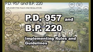 PD 957 and BP 220 Implementing rules and guidelines