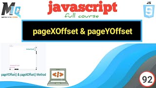 Window pageYOffset & pageXOffset Methods in javascript