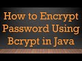 How to Encrypt Password Using Bcrypt in Java