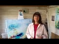 welcome introduction to my artist studio. by semi abstract female painter roberta tetzner.