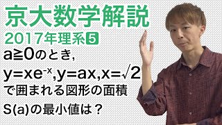 大学入試数学解説：京大2017年理系第5問【数学III　面積の最大最小】