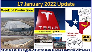 Tesla Gigafactory Texas 17 January 2022 Cyber Truck & Model Y Factory Construction Update (07:45AM)