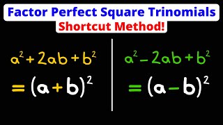 Factor Perfect Square Trinomials - QUICK Method | Eat Pi
