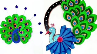 طريقة فنية لكيفية صنع طاووس من الورق الملون  how to make a paper peacock #activities