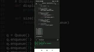 Queues data structure implementation in python | python tutorial | learn python #Shorts