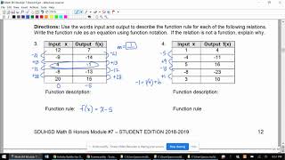 7.1B Lesson: Function Rules and Function Notation - Part II