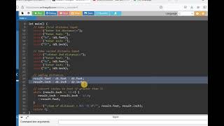 Programming In C EXP 12.2 Add two distances using structure