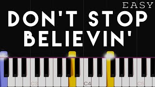 Journey - Don't Stop Believin' | EASY Piano Tutorial