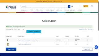 How to use Quick Order on the Nasco Education website