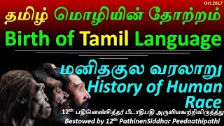 தமிழ்மொழியின் தோற்றம்-மனிதகுல வரலாறு  :: Birth of Tamil-History of Human Race