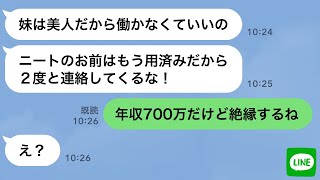 【LINE】貧乏家庭の両親が美人の妹だけを溺愛し、中卒の俺は工場勤務の仕送り生活→7年後、在宅ワークで成功したと知った時の毒親の母の反応が…ｗ