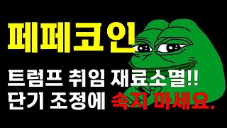 [페페 코인] 📣대형 호재 재료가 소멸되었습니다. 📣 지금 조정에 \