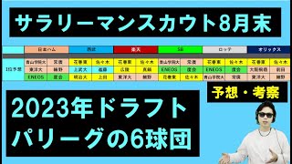 パリーグ6球団の2023年ドラフト1位予想・考察