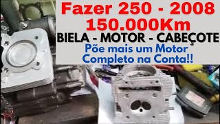 Fazer 250 - A COISA TAVA FEIA!! Serviço de Biela, Cilindro, Pistão, Cabeçote, Rolamentos...