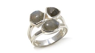 Argento Vivo Labradorite 3Stone Cluster Ring