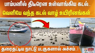 திடீரென உள்வாங்கிய கடல்.. தரைதட்டிய நாட்டு படகுகளால் மீனவர்கள் அச்சம்..!!