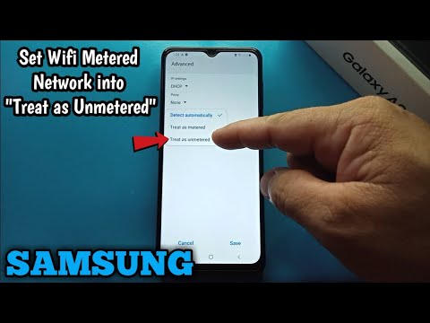 How to configure measured Wifi network to treat it as unmetered in Samsung Galaxy A02