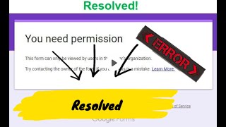 Forms by google | Permission Error problem resolved