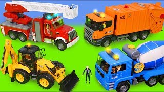 Excavadora, Buldocer, Camión de la basura,  Carros juguetes Cargadora coche - Excavator Toys