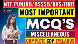 NTT / DSSSB / KVS / RRB | MCQ'S TOPIC WISE COMPLETE CDP SYLLABUS | HTET COACHING #competitionguru