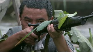 The sniper emerged from the water and shot at the Japanese.