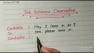 Job Interview Conversation in English || Interview Question and Answers || Job Interview