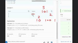 Binary Parity | BINPARITY | Codechef STARTERS 124 | Full Solution with code