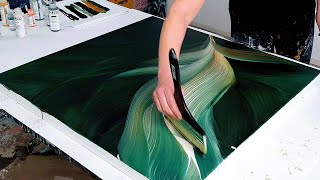 NEW Huge Brush!! / Easy Abstract Acrylic Painting - Birds of Paradise