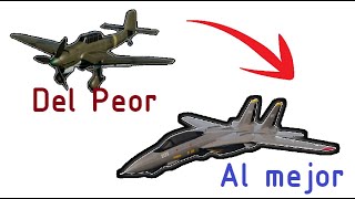 Del peor al mejor de los Aviones de War Tycoon #wartycoon