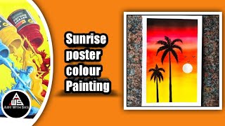 Sunrise poster colour painting 🖌️🎨#shorts #viral