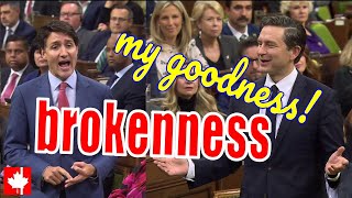 Oh my goodness, he's even breaking English: Poilievre takes a dig at Trudeau's non-word 'brokenness'